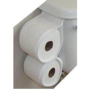 Spandex Fabric Hanger Holder for 2 rolls toilet Paper. HandMade USA - Off White